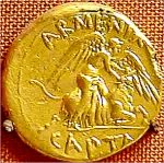 "Armenia Capta": Roman coin, commemorating Trajan's temporary conquest. Photo Jona Lendering.